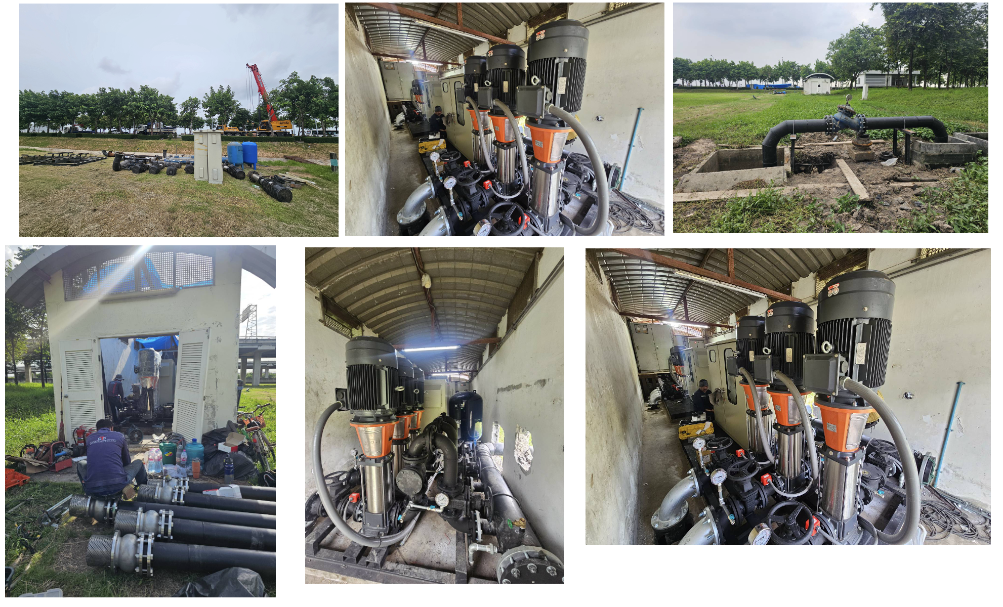 Project: งานรื้อถอนปั๊มรดน้ำต้นไม้พร้อมติดตั้งใหม่ Vertical Multistage Centrifugal Pump 37kw 9 ชุด